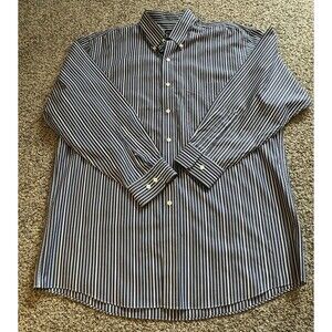 Men's Jos. A. Bank Blue Striped Button Down Dress Shirt, Size Large